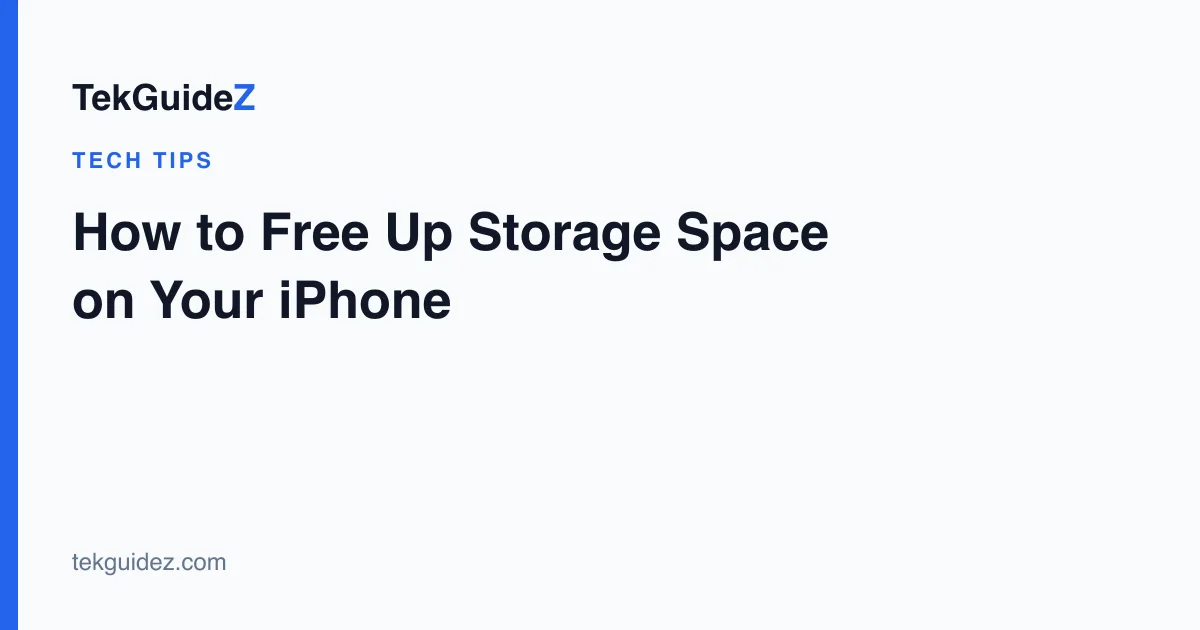Guide cover for freeing storage space on an iPhone
