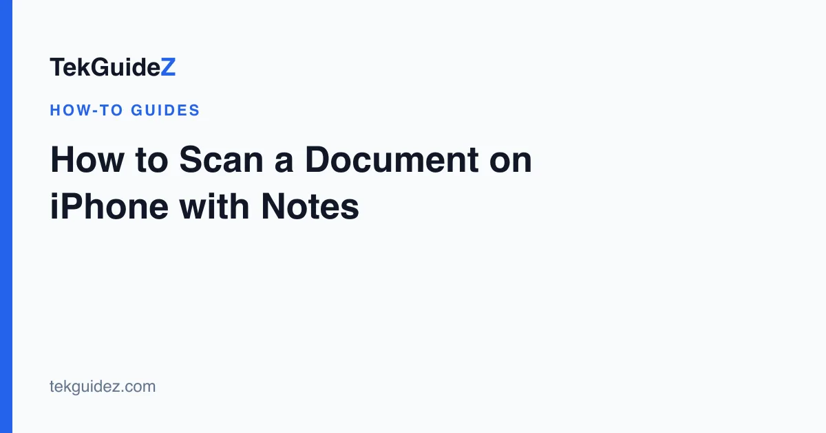 Guide cover for scanning a document with the iPhone Notes app